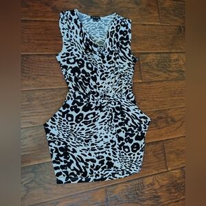 Vintage Y2K Chime black and white Stretch animal print mini dress size M-L